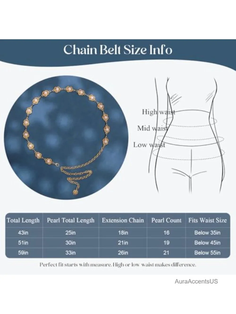 Fashion Metal Waist Chain Belt for Dress Jeans